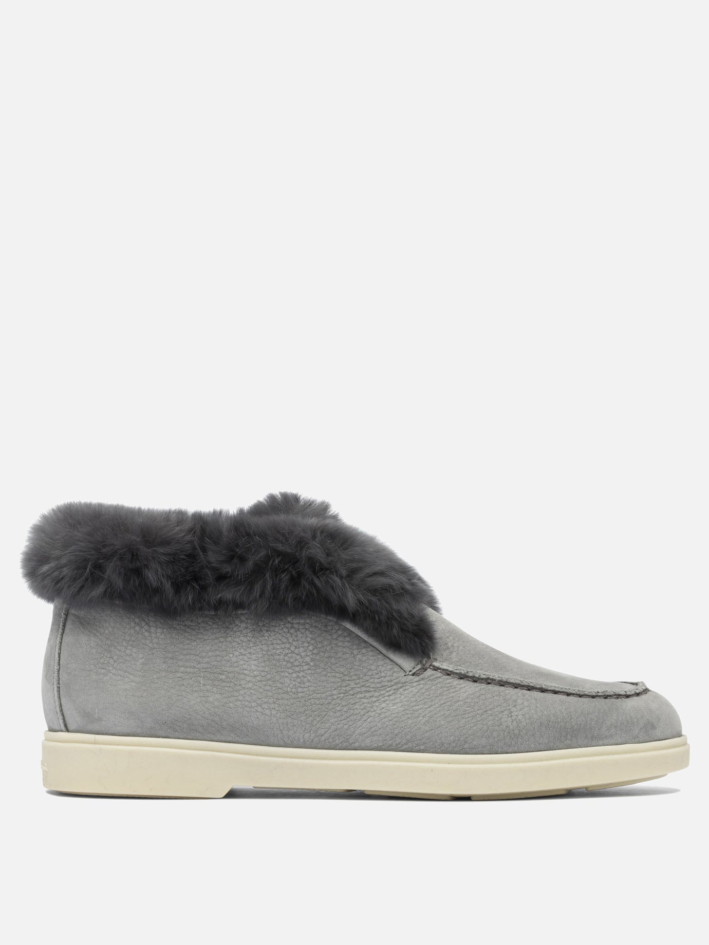 Low top sneakers 100% calf leather - 100% rubber  Grey - Santoni Women | PDP | VIETTI Online Store | thumbnail