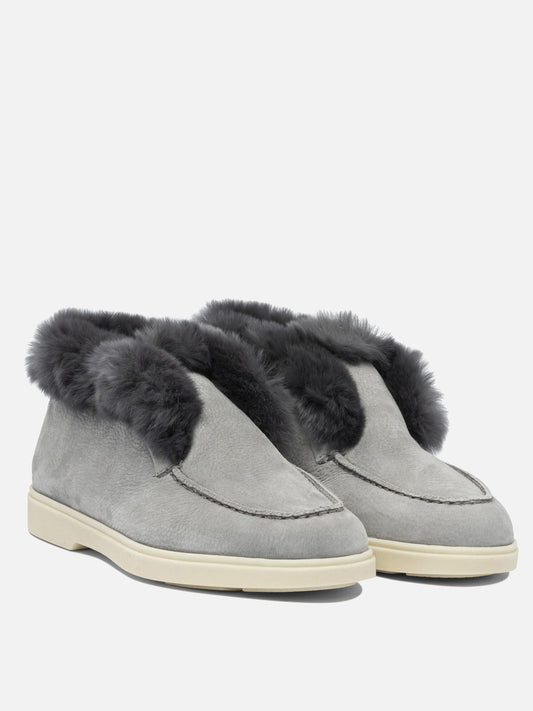 Sneaker basse 100% calf leather - 100% rubber  Grigio - Santoni Donna | VIETTI Online Store | 2
