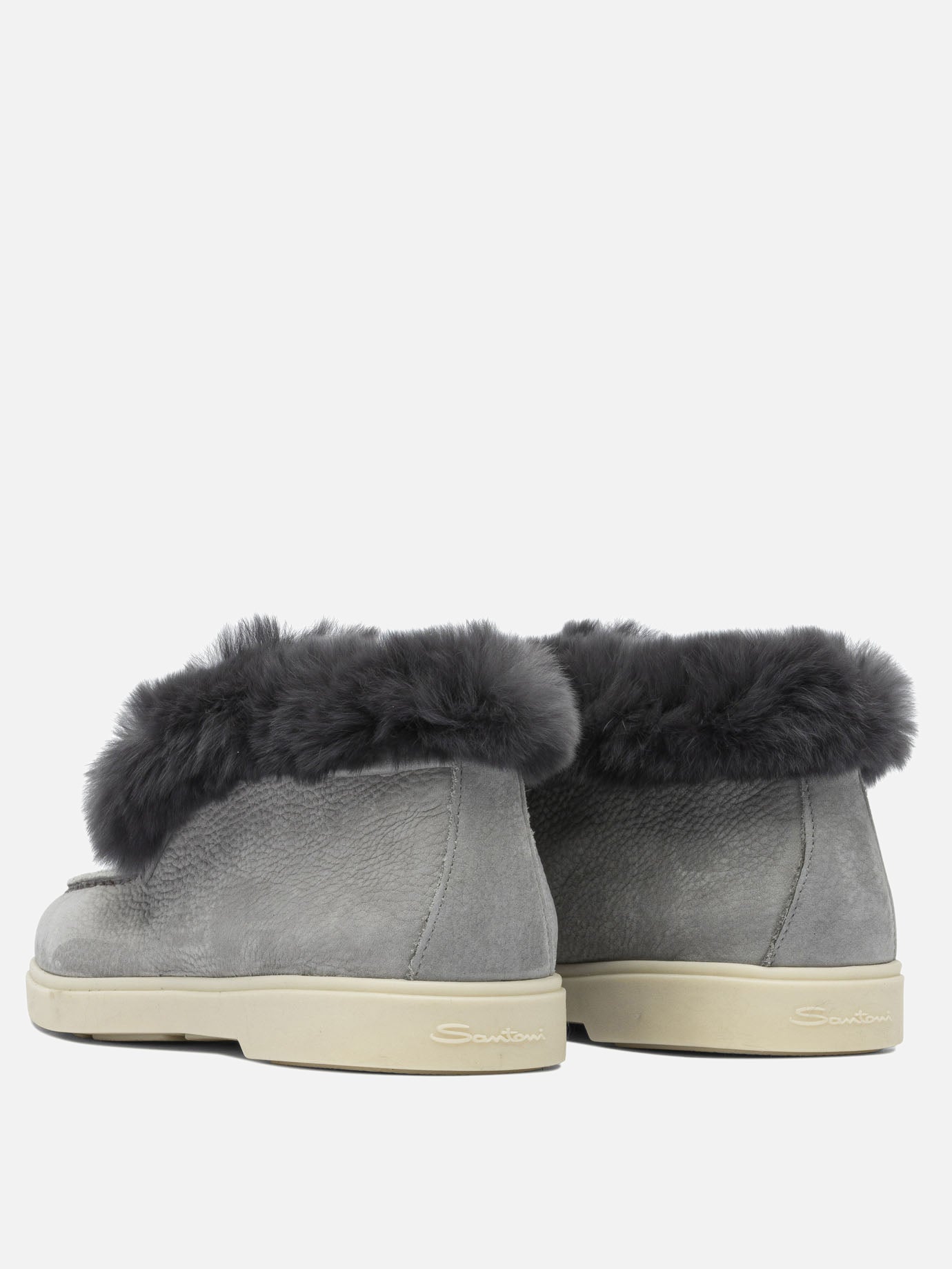 Low top sneakers 100% calf leather - 100% rubber  Grey - Santoni Women | PDP | VIETTI Online Store | thumbnail_4