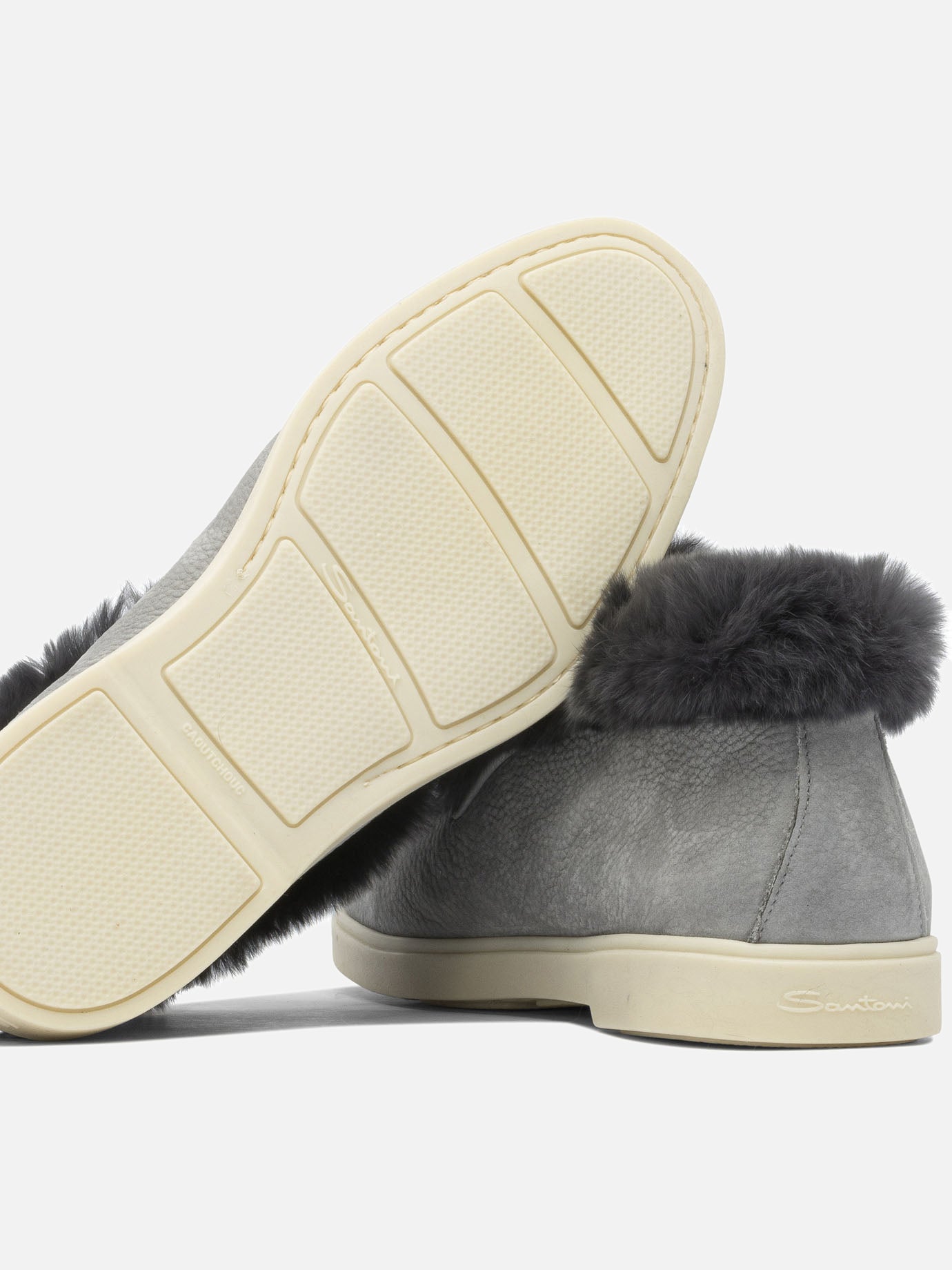 Low top sneakers 100% calf leather - 100% rubber  Grey - Santoni Women | PDP | VIETTI Online Store | thumbnail_5
