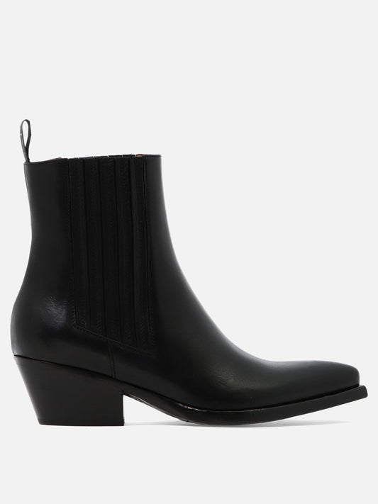 Pull-on boots 100% leather - 95% leather 5% rubber  Black - Sartore Women | PLP | VIETTI Online Store 
