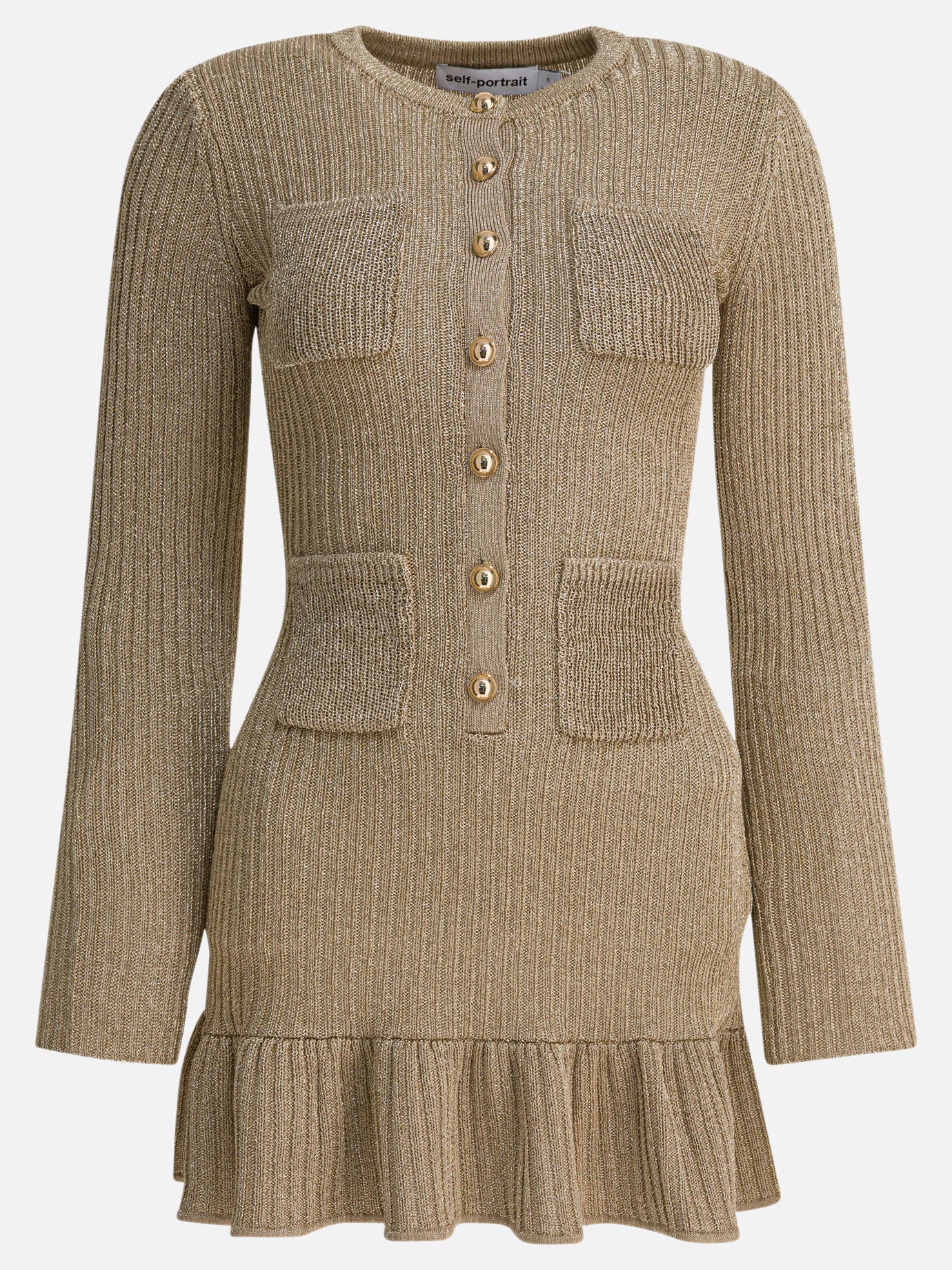 Mini dresses Solid colour  Gold - Self-portrait Women | PDP | VIETTI Online Store | Zoom-Modal
