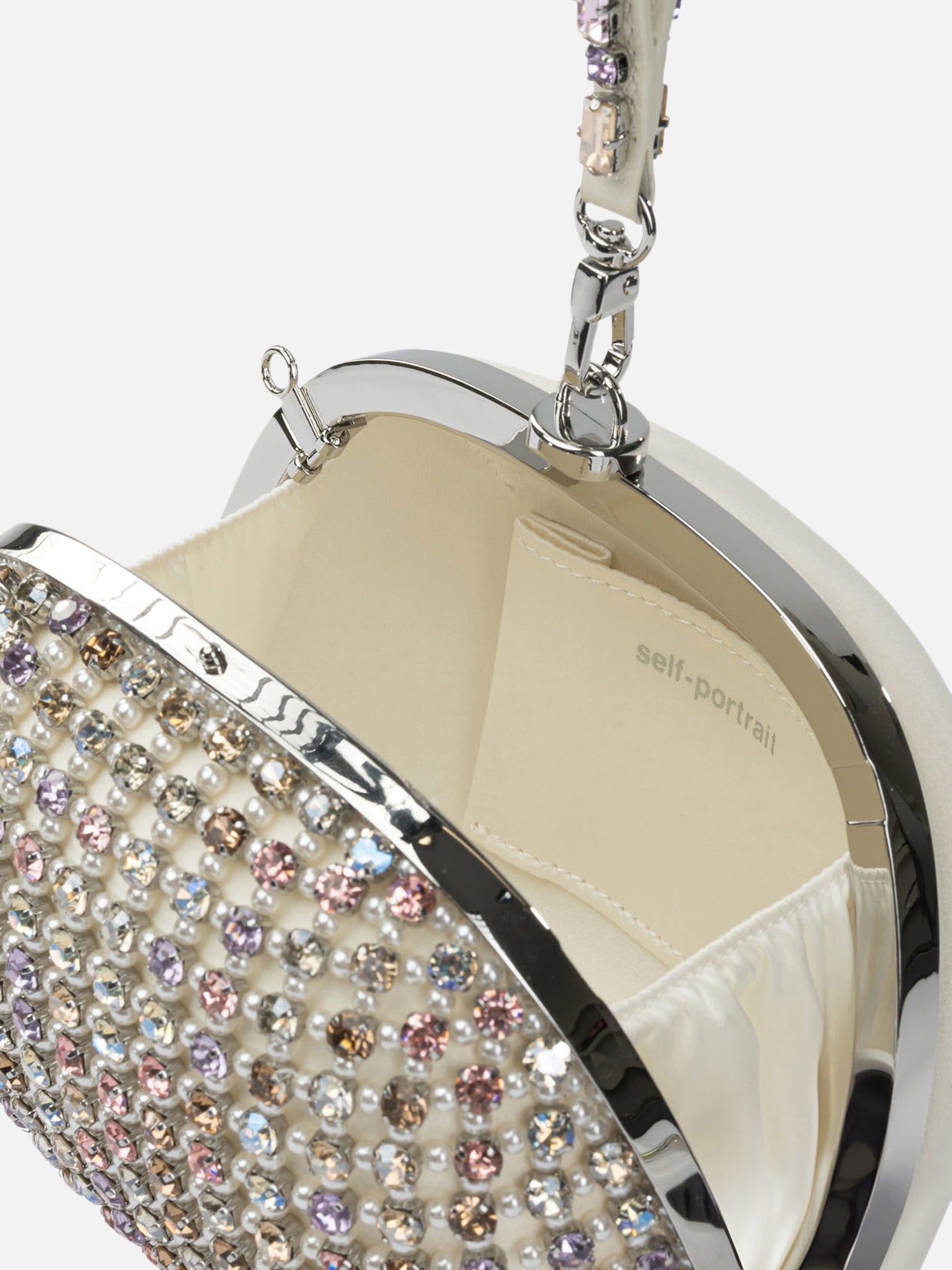 Minaudiere 100% cow leather  Argento - Self-portrait Donna | PDP | VIETTI Online Store | Zoom-Modal_5
