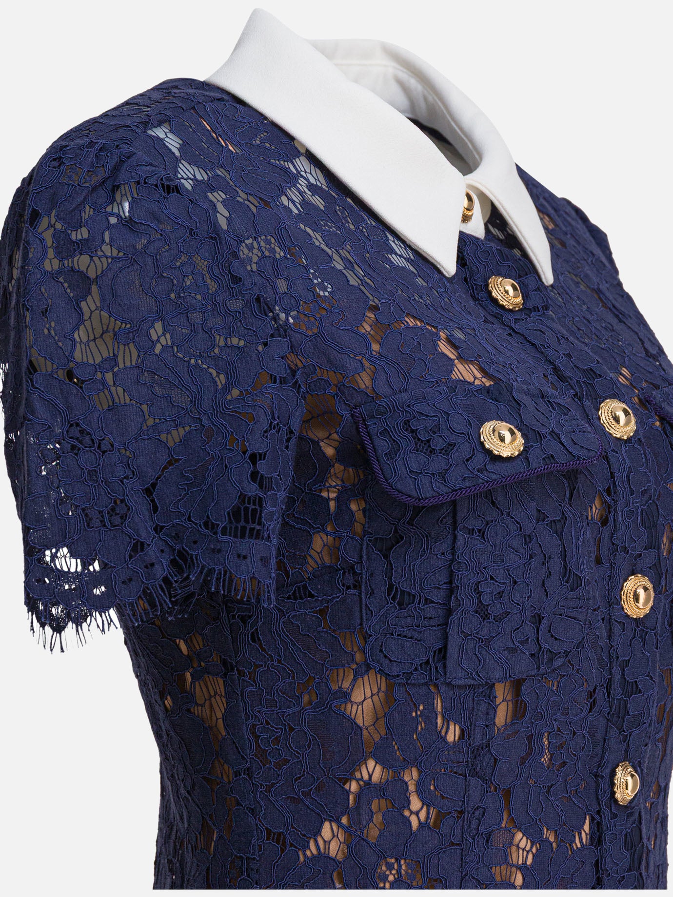 Midi dresses Solid colour  Blue - Self-portrait Women | PDP | VIETTI Online Store | thumbnail_4