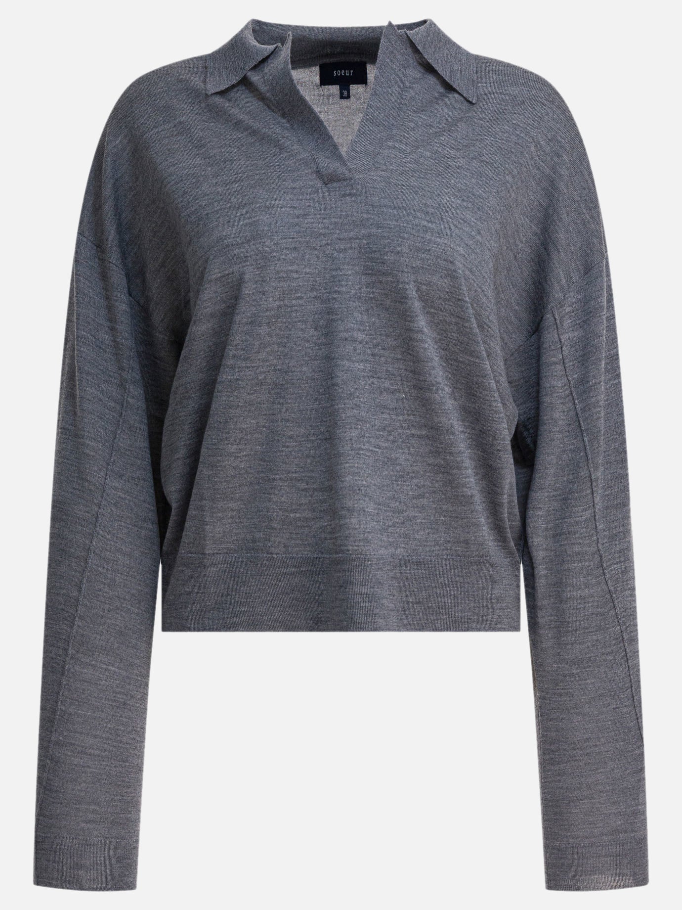 Maglioni scollo a V Solid colour  Grigio - Soeur Donna | PDP | VIETTI Online Store | thumbnail