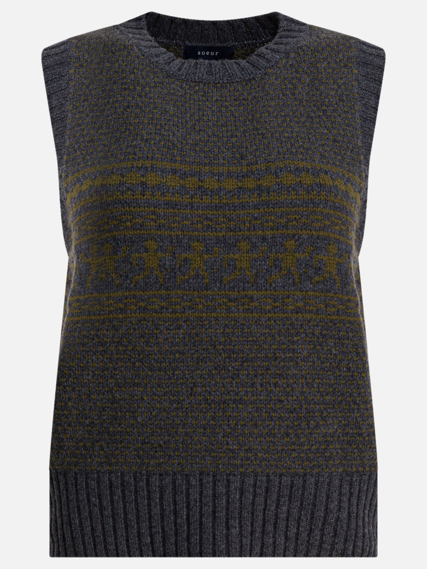 Gilet Textured knit  Grigio - Soeur Donna | PDP | VIETTI Online Store | thumbnail