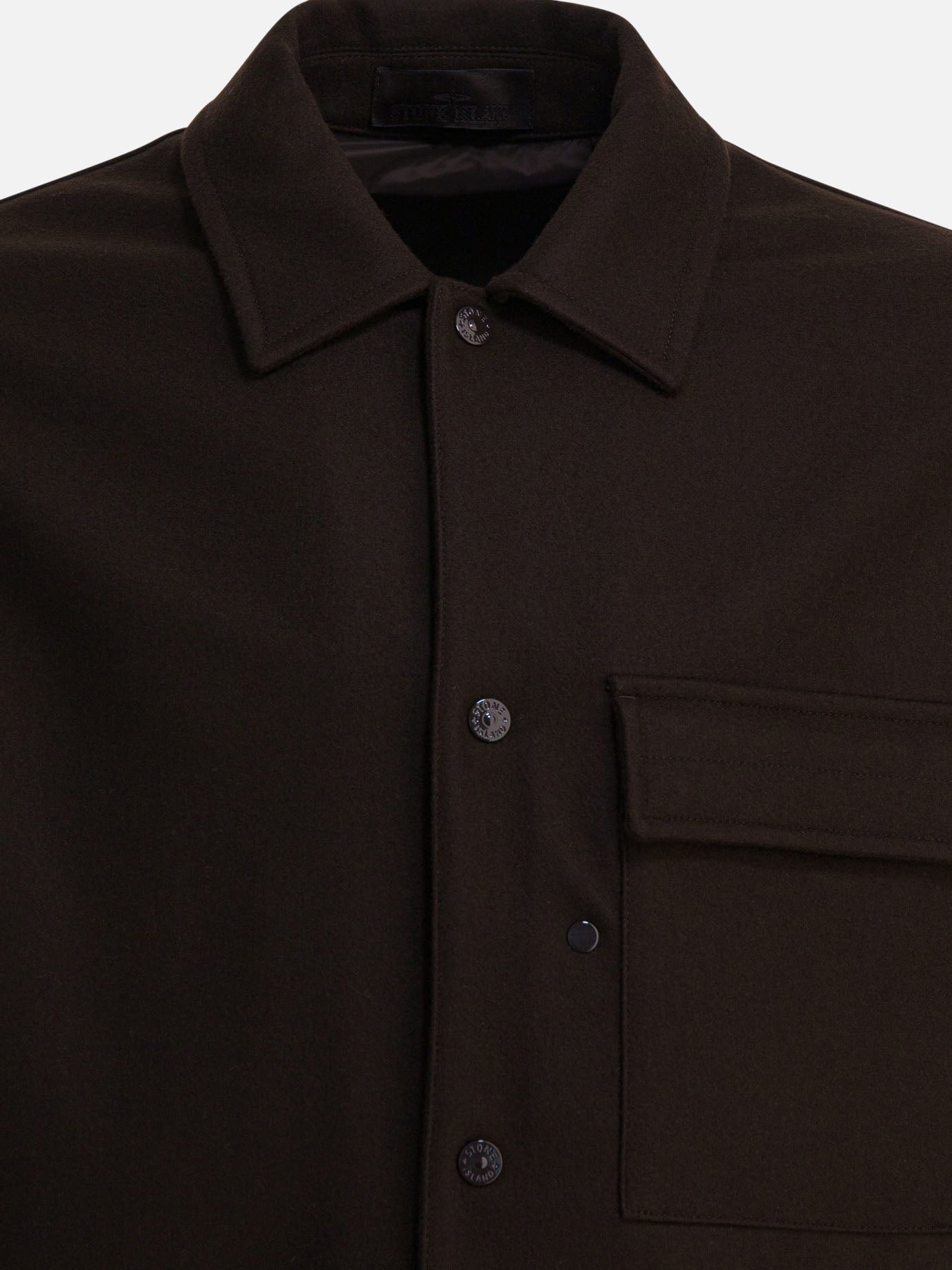 Giacche overshirt Logo  Marrone - Stone Island Uomo | PDP | VIETTI Online Store | thumbnail_3