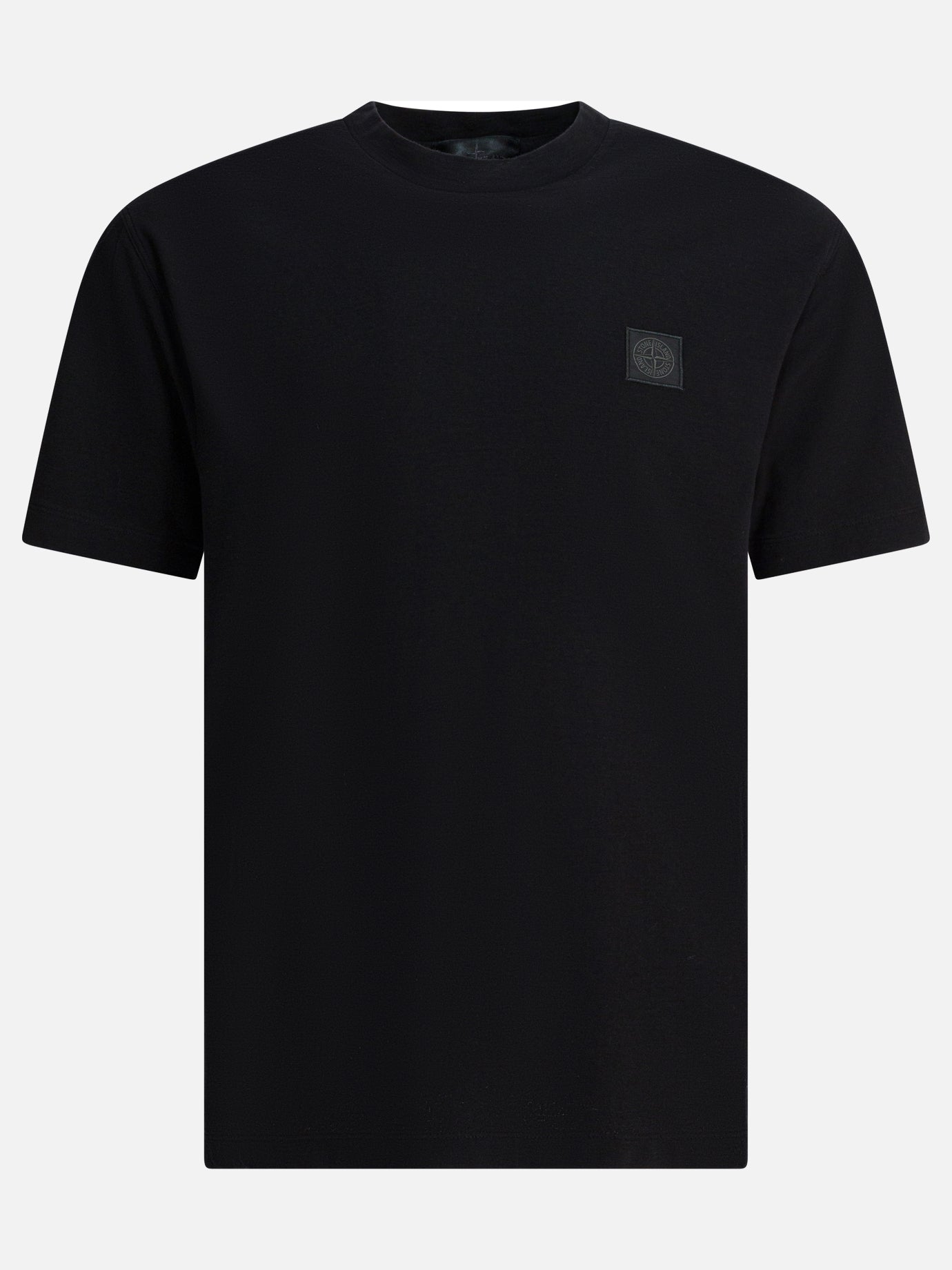 Crewneck t-shirts Solid colour  Black - Stone Island Men | PDP | VIETTI Online Store | thumbnail