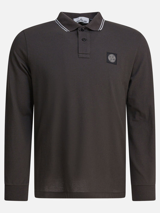 Stone Island Organic cotton and pique polo shirt 25578993_M Grey 1