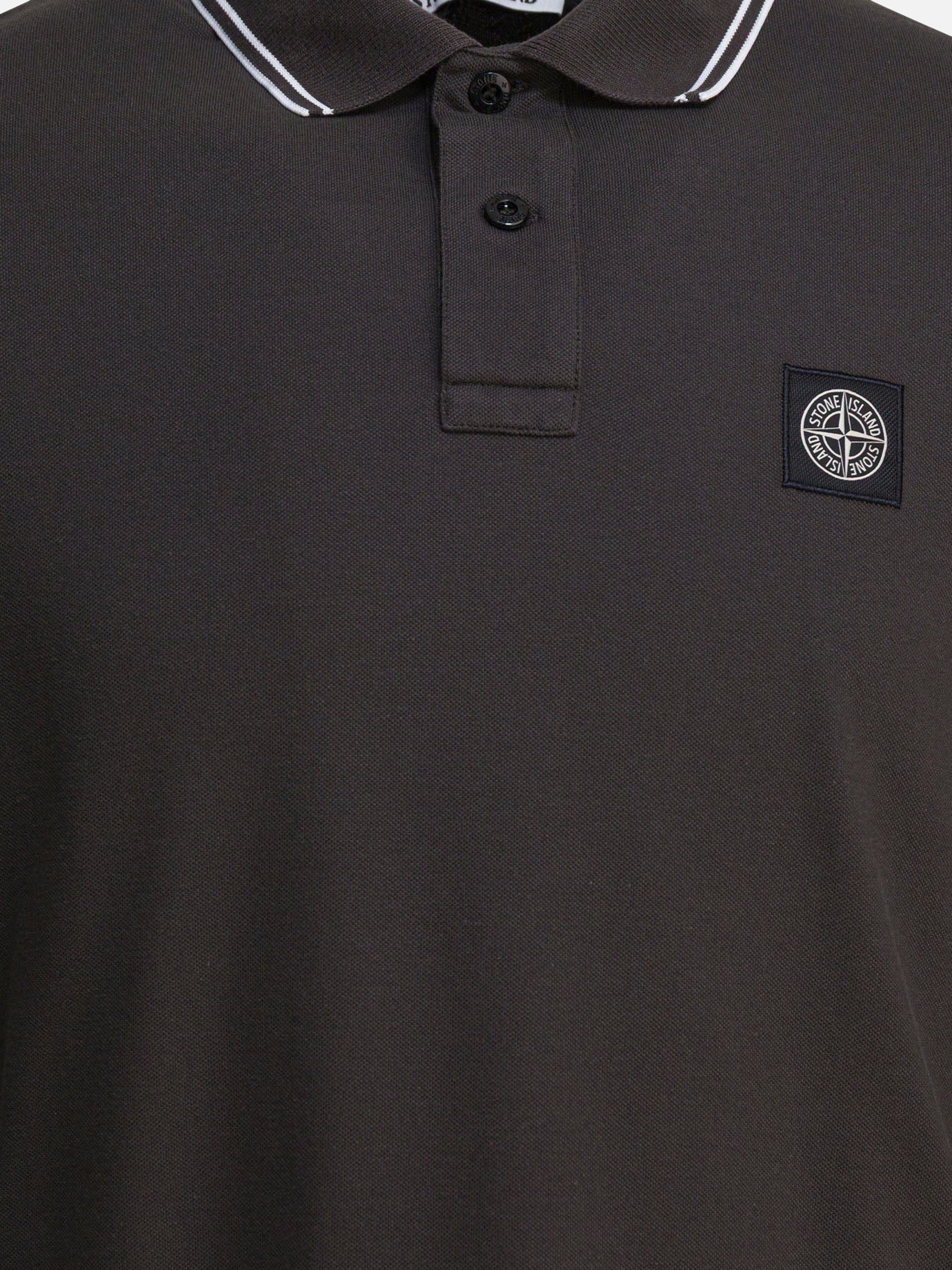 Stone Island Polo in cotone biologico e piqué 25578993_M Grey thumbnail_3