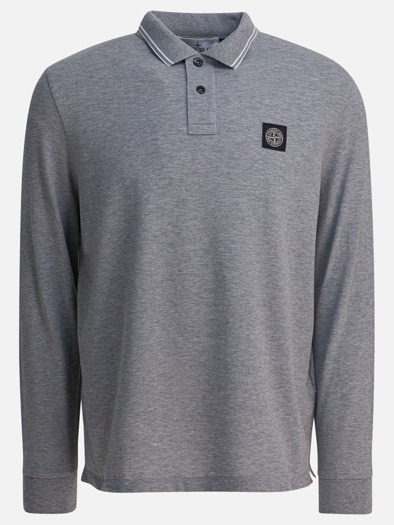 Polo con bottoni Logo  Grigio - Stone Island Uomo | PDP | VIETTI Online Store | thumbnail
