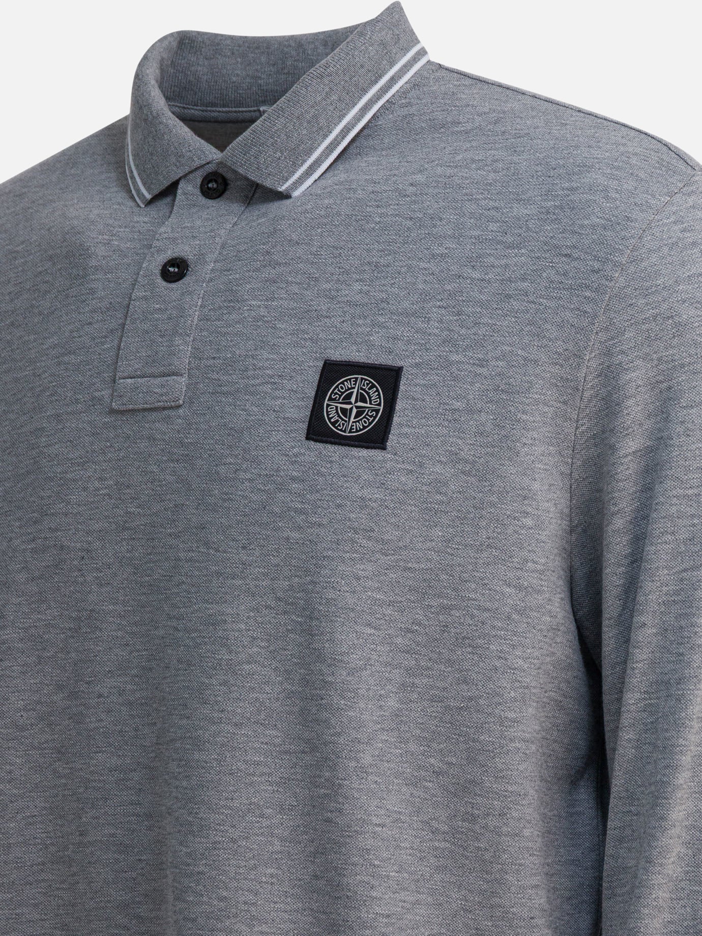 Polo con bottoni Logo  Grigio - Stone Island Uomo | PDP | VIETTI Online Store | thumbnail_4