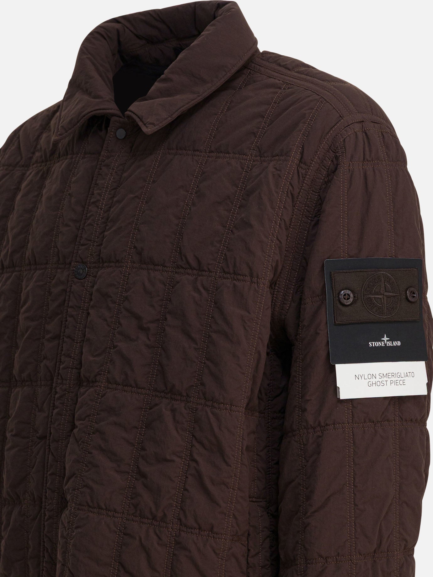 Quilted & Utility Jackets Logo  Brown - Stone Island Men | PDP | VIETTI Online Store | thumbnail_4