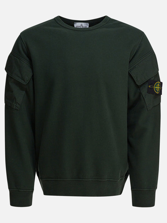 Stone Island Organic cotton fleece sweatshirt 24095372_M Green 1