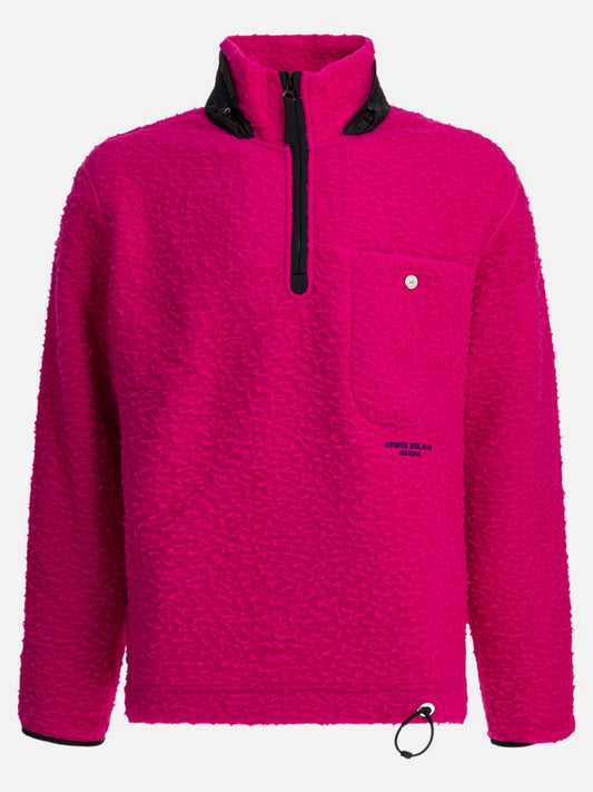 Felpe con mezza zip Logo  Fucsia - Stone Island Uomo | PDP | VIETTI Online Store 
