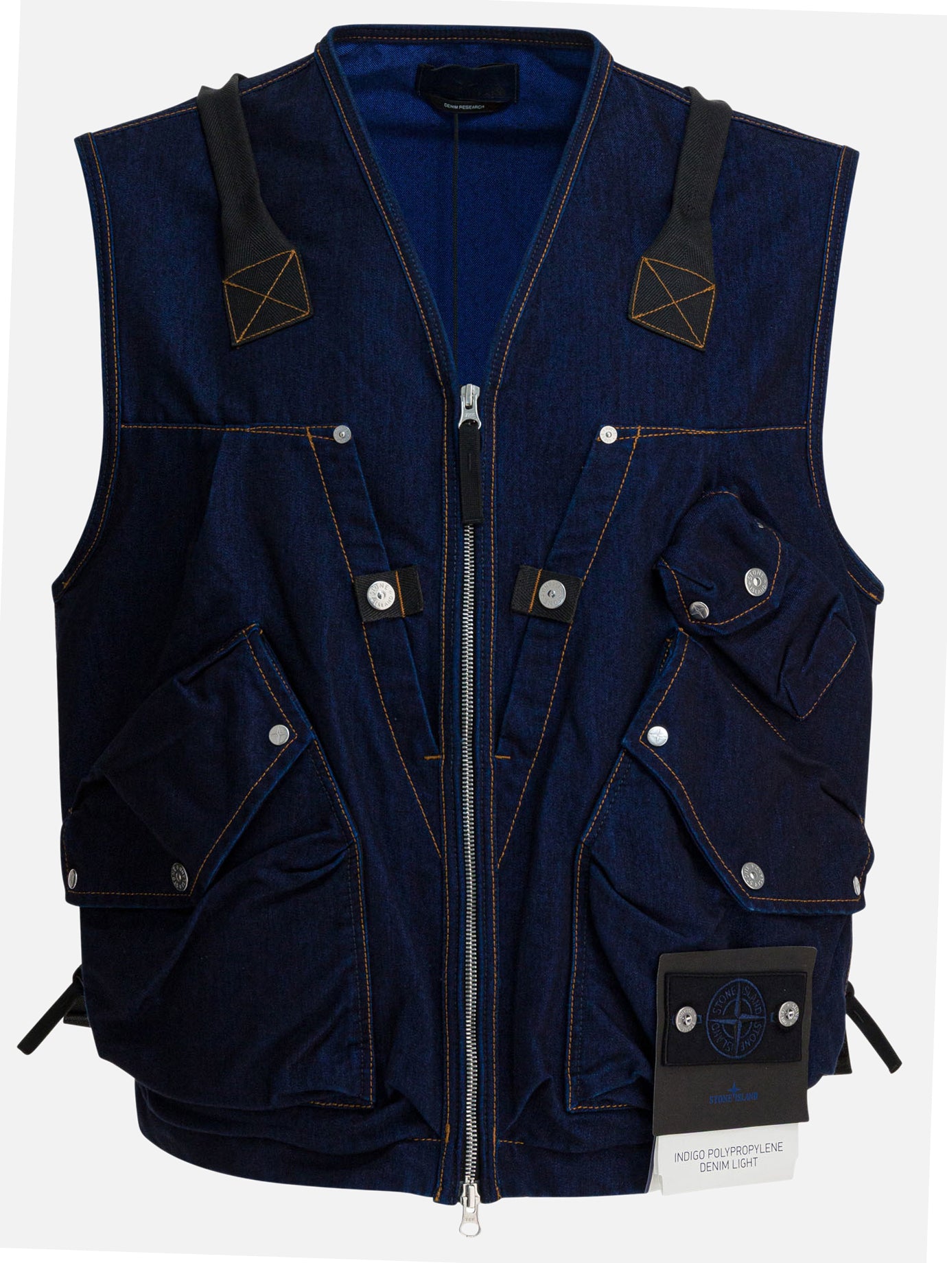 Vest jackets Solid colour  Blue - Stone Island Men | PDP | VIETTI Online Store | Zoom-Modal
