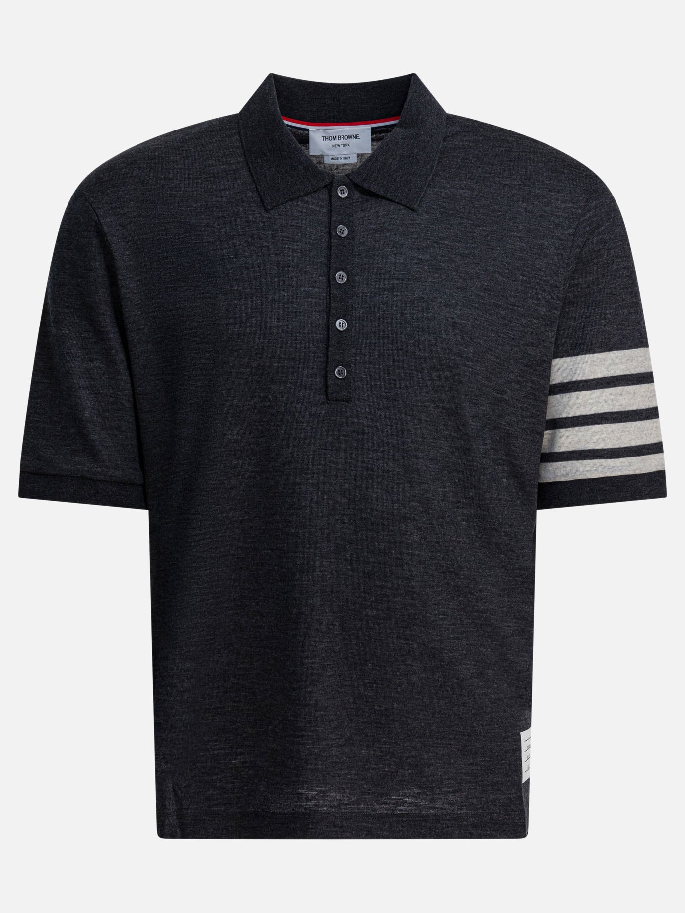Polo con bottoni Logo  Grigio - Thom Browne Uomo | PDP | VIETTI Online Store | Zoom-Modal
