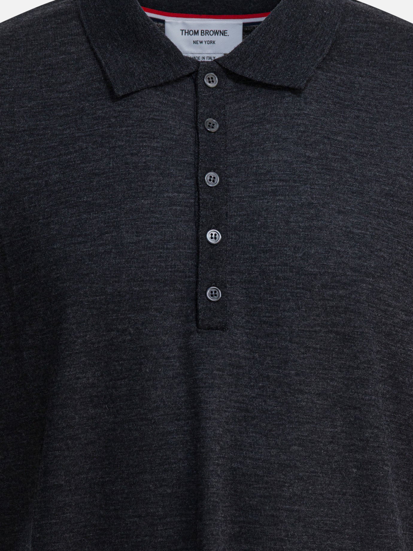 Polo con bottoni Logo  Grigio - Thom Browne Uomo | PDP | VIETTI Online Store | Zoom-Modal_3
