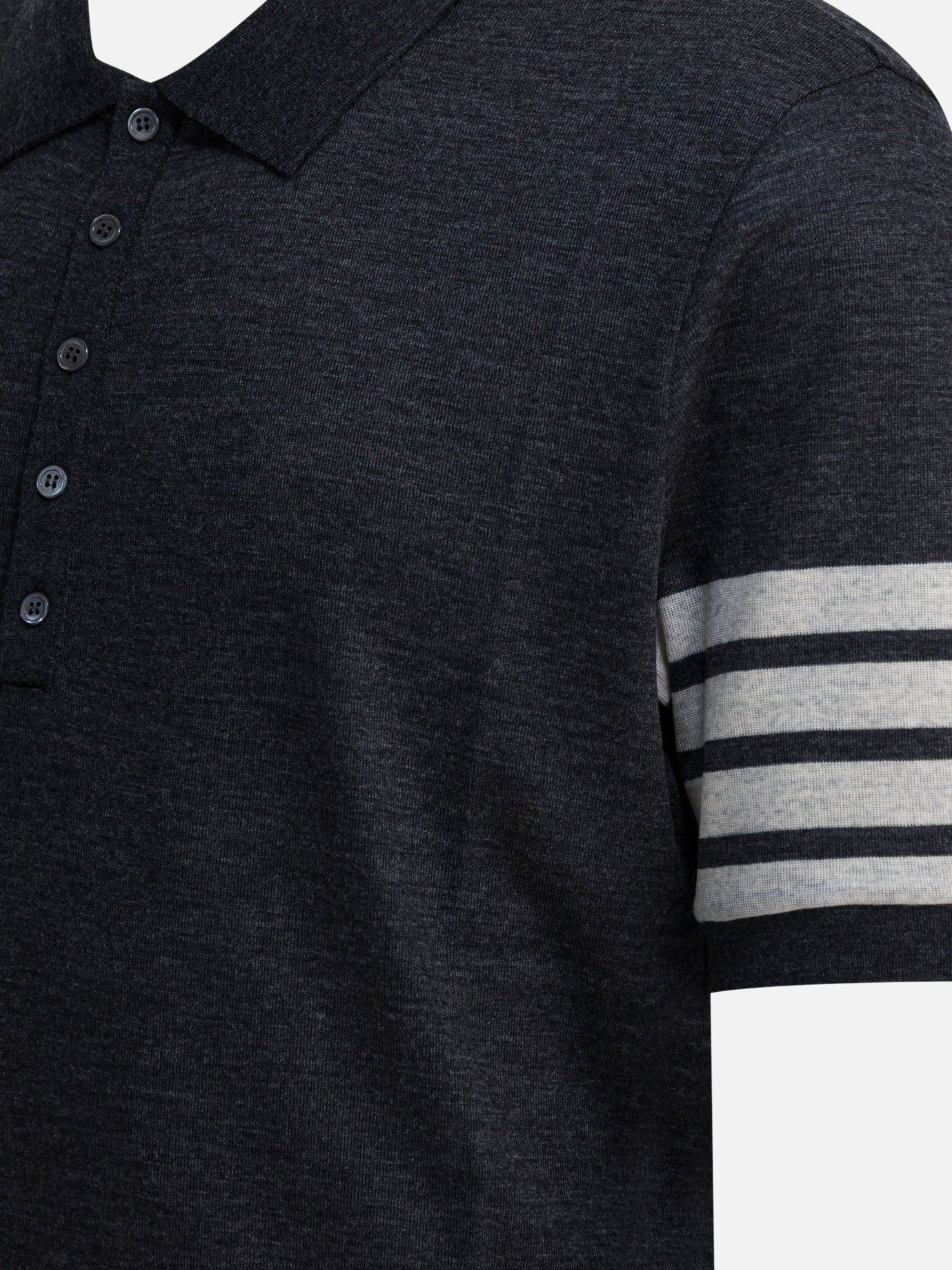 Polo con bottoni Logo  Grigio - Thom Browne Uomo | PDP | VIETTI Online Store | thumbnail_4