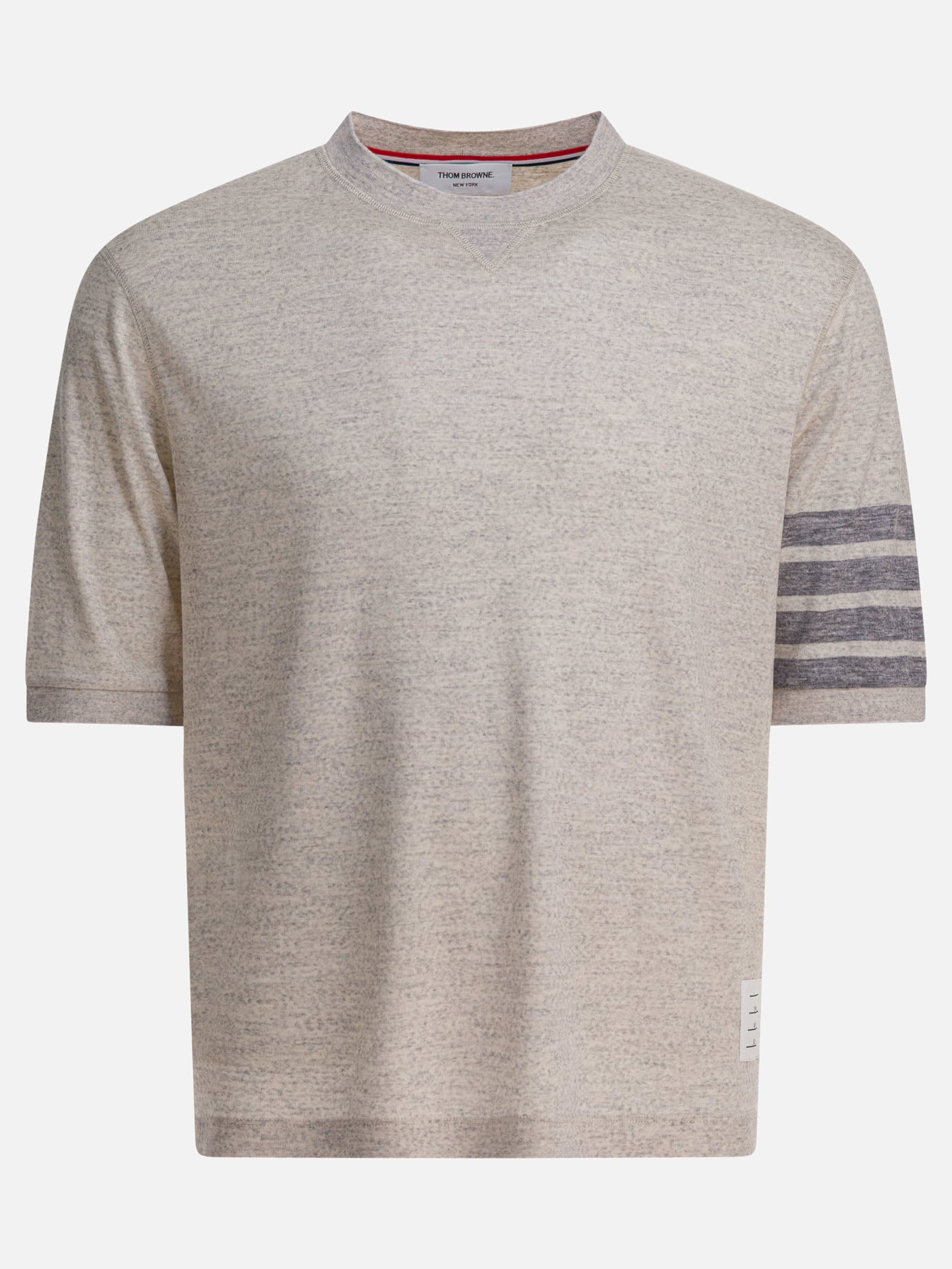 Crewneck t-shirts Solid colour  Grey - Thom Browne Men | PDP | VIETTI Online Store | thumbnail