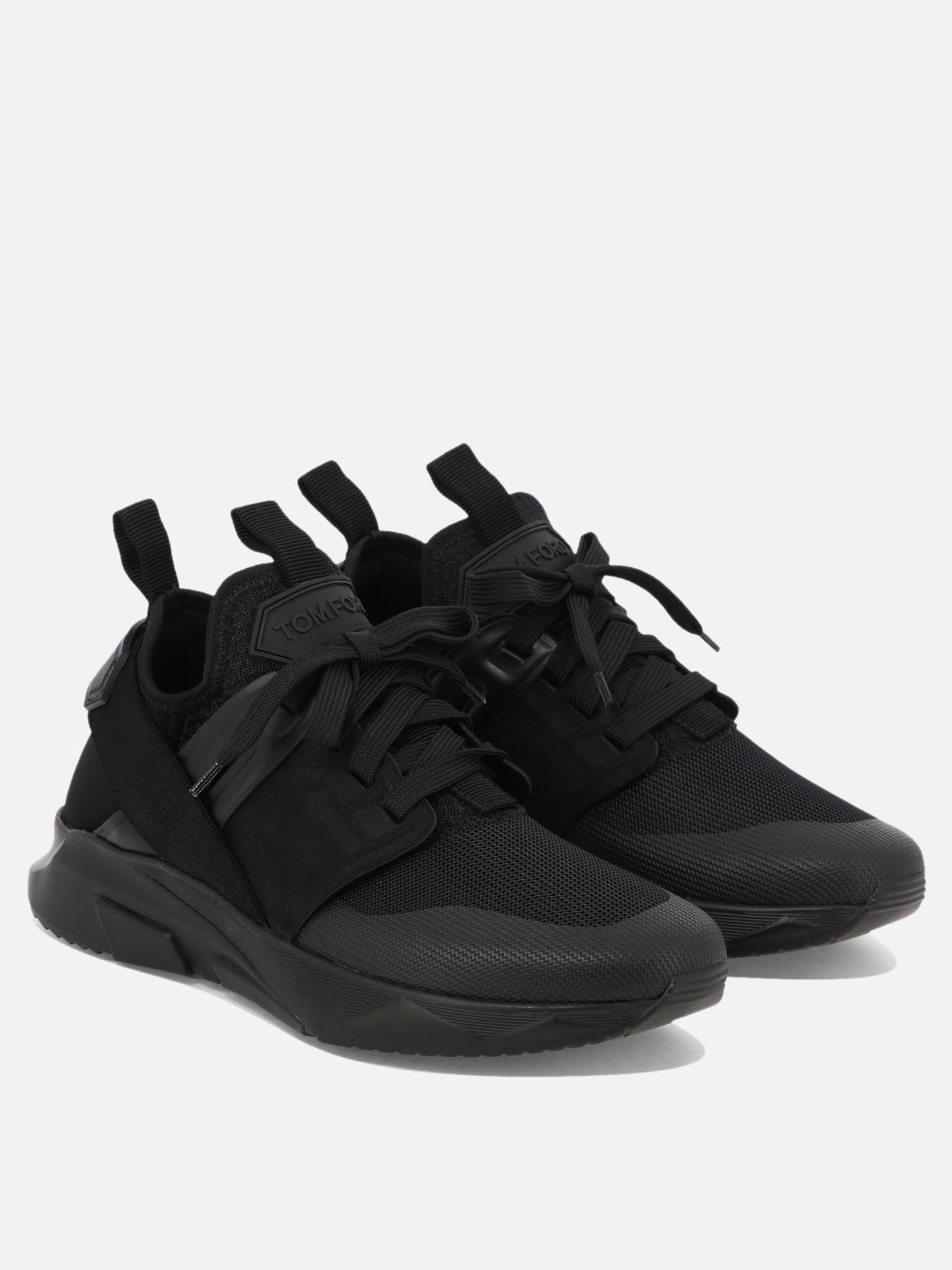 Sneaker basse 35% polyamide 25% polyester 15% viscose 15% calf leather 10% cotton - 100% rubber  Nero - Tom Ford Uomo | PDP | VIETTI Online Store | thumbnail_2