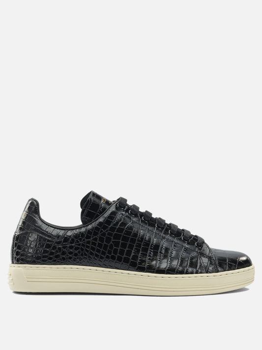 Low top sneakers 95% calf leather 5% brass - 100% rubber  Black - Tom Ford Men | PDP | VIETTI Online Store 
