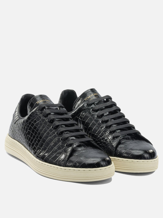 Low top sneakers 95% calf leather 5% brass - 100% rubber  Black - Tom Ford Men | PDP | VIETTI Online Store | 2
