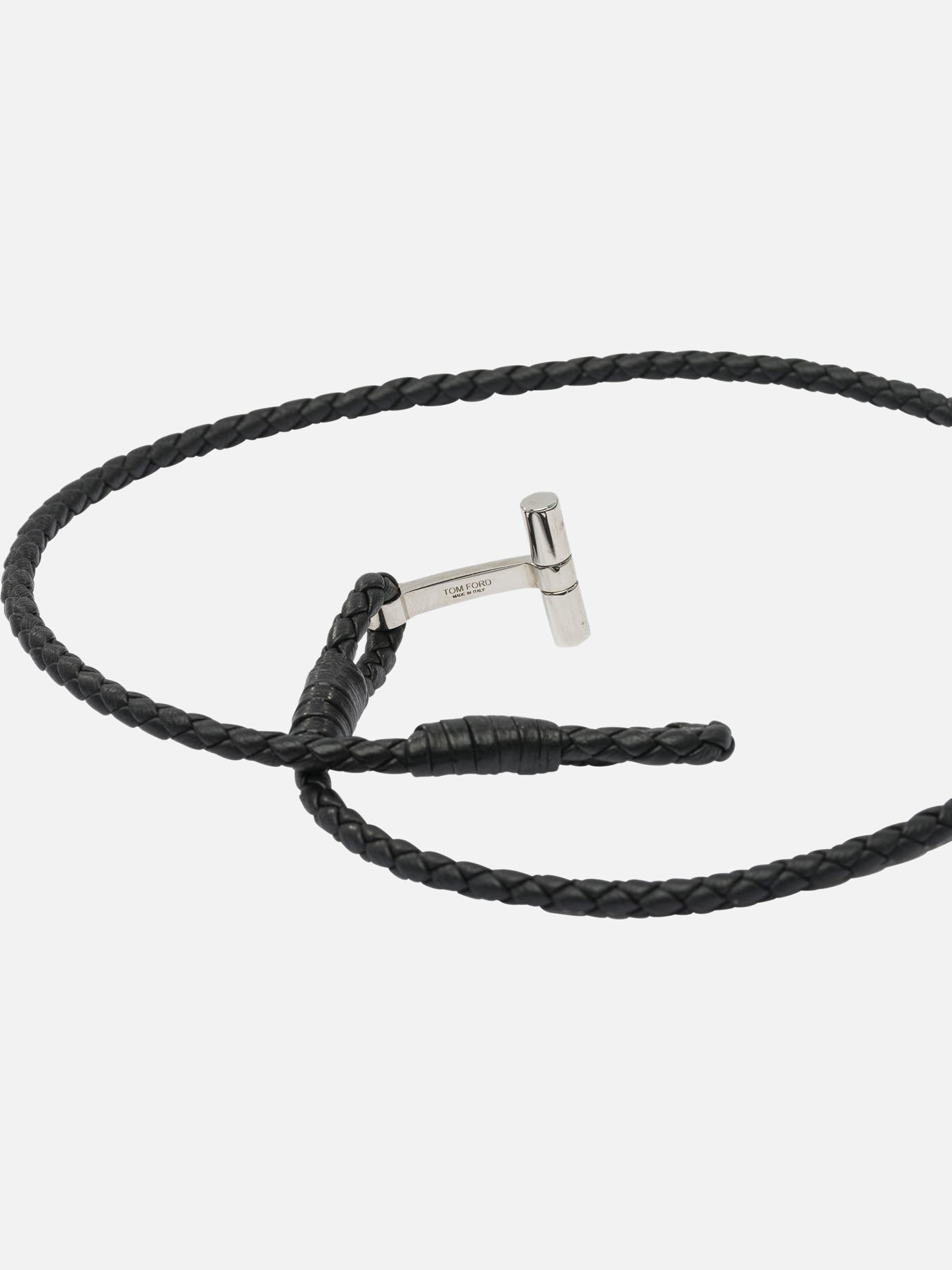Tom Ford T-braided leather bracelet 27462934_L Black thumbnail_2