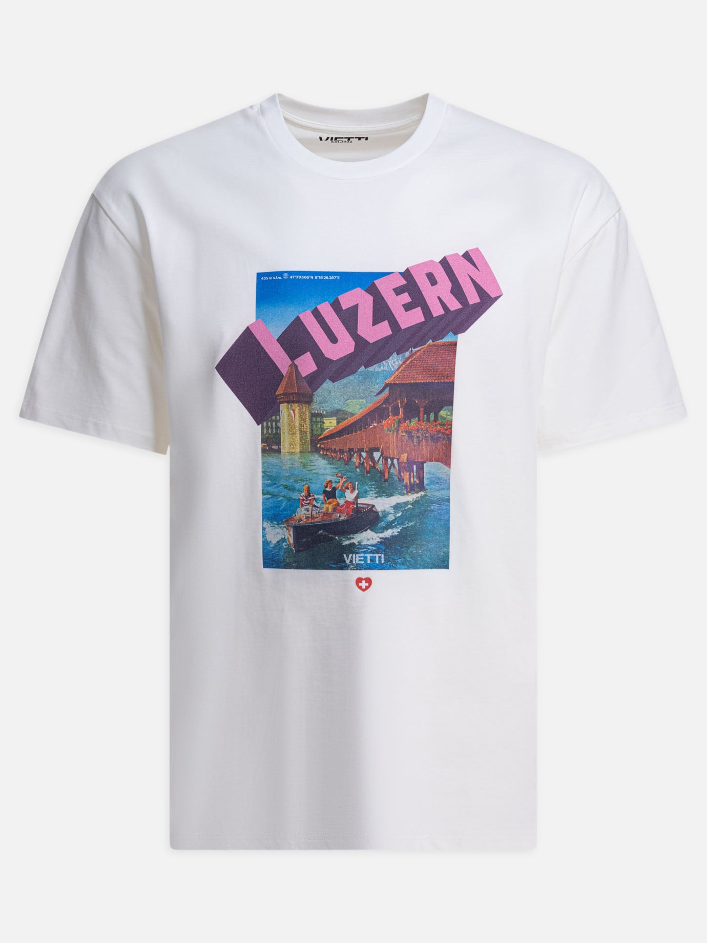 T-shirt girocollo Print  Bianco - VIETTI Merchandise Uomo | PDP | VIETTI Online Store | thumbnail
