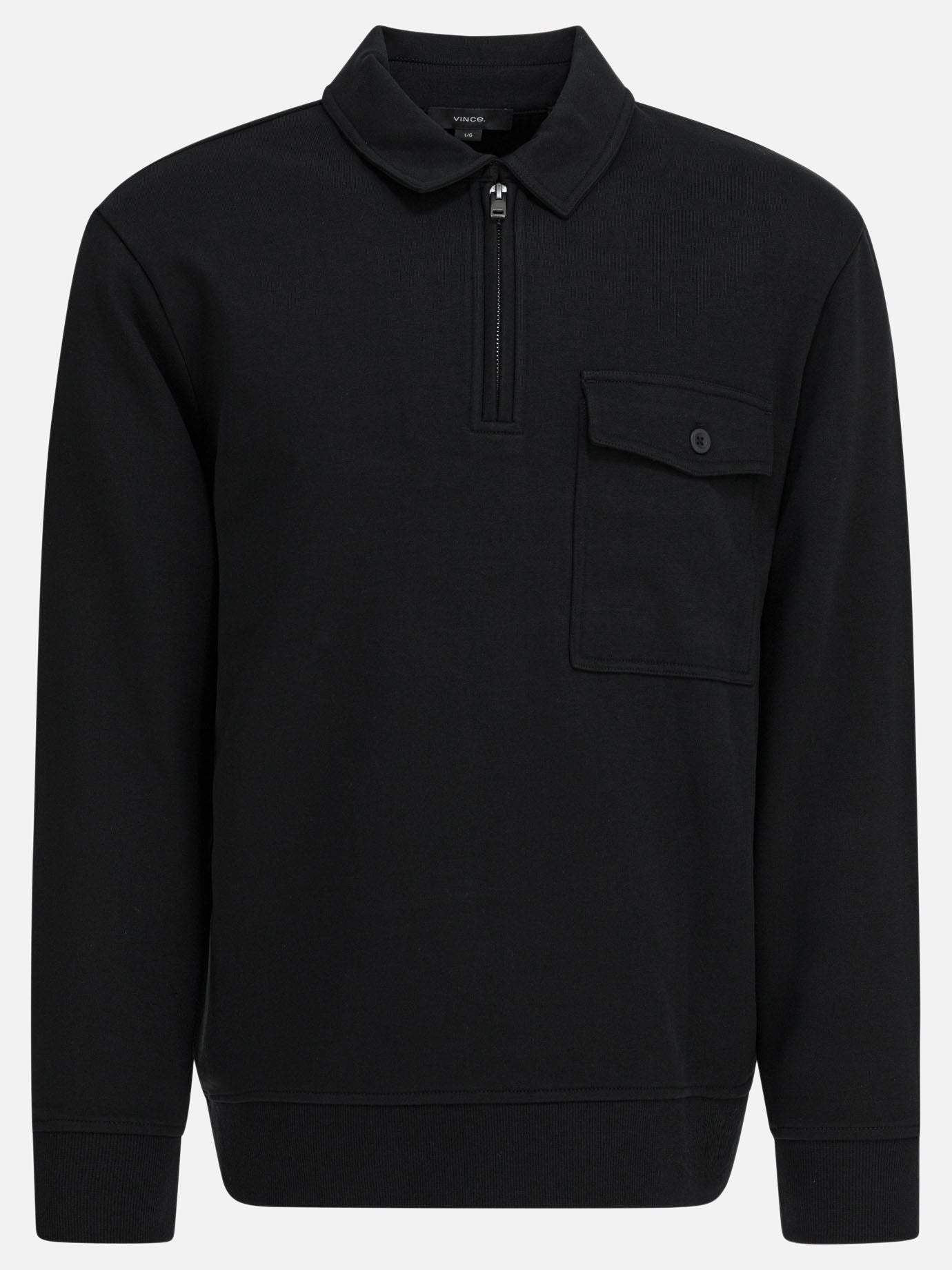 Polo shirts with buttons Solid colour  Black - Vince Men | PDP | VIETTI Online Store | Zoom-Modal
